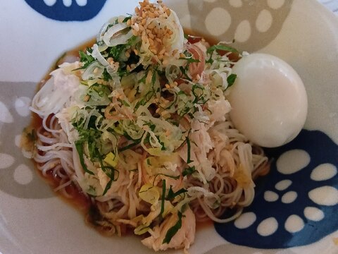 ささみと薬味のそうめん